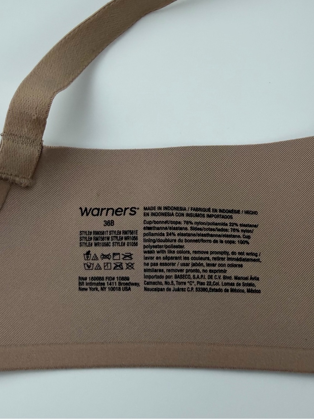 Warners Bra Womens 36B Beige Tan RM0561T NWOT - Picture 4 of 8